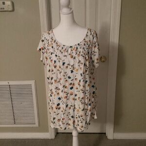 Lands' End Multicolor Floral Blouse